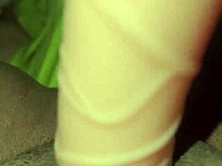Playing with a big black dick shaped toy that my brother bought for me