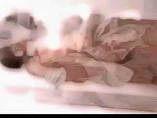 Amateur Japanese shemale masturbates in front of mirror!