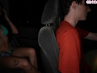 hitchhiking slut thanks fat cock with wet blowjob and facial for ride