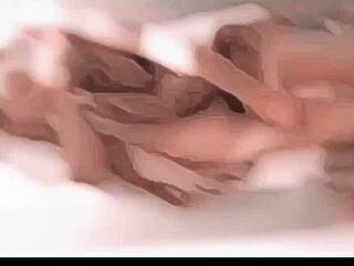 Amateur Japanese shemale masturbates in front of mirror!