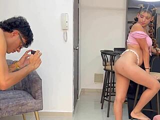 Skinny latina sister loves big cock and cum swapping