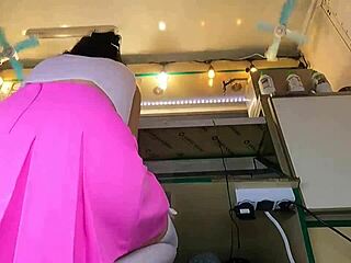 Pretty 18-year-old girl in no panties captured by hidden camera up her skirt