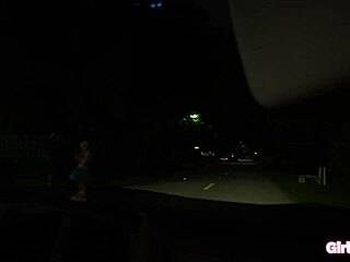 hitchhiking slut thanks fat cock with wet blowjob and facial for ride