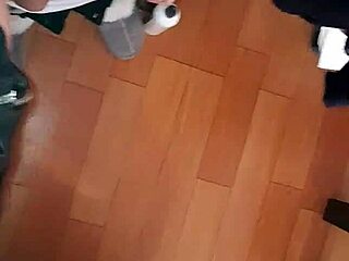 Three sexy school teachers in short skirts pleasure themselves after work