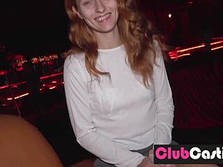 Red-haired stripper wannabe at clubcasting event