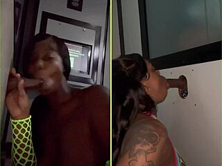 Big black cock and group action with gloryhole sucking