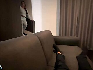 A beautiful woman with a big ass caught me masturbating at a friend’s house and then had sex with me