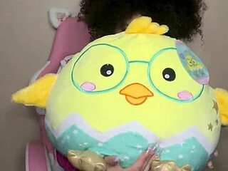 Schoolgirl with a black belly gets an interactive experience with a daddy fetish