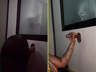 Big black cock and group action with gloryhole sucking