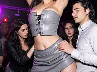 Dirty After Work Tease in Leather Skirt Outdoors - AI Illustrated Dream.