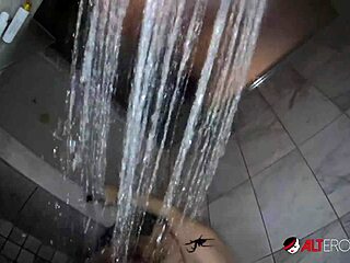 Adalind Gray's steamy shower scene with a tattooed up blonde beauty using a sex toy