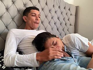 Padrastro pervertido, shoving that huge cock in my mouth till he bursts!