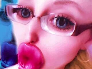 Sissification and dollification with big lips and glasses