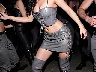 Dirty After Work Tease in Leather Skirt Outdoors - AI Illustrated Dream.