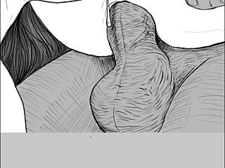 Kramer Krameroff's speed artwork depicts an FFM threesome with anal and cunnilingus