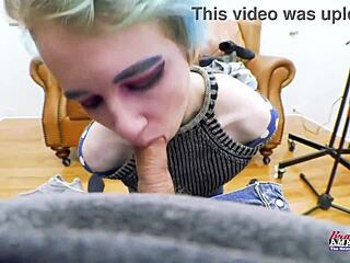 Petite coed Raven masturbates and swallows cum from cock