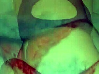 wife bent over in red thong shaking big ass for doggystyle with prostitute