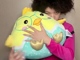 Schoolgirl with a black belly gets an interactive experience with a daddy fetish