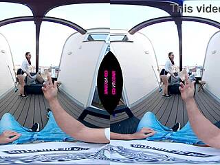 Beautiful redhead in VR gives great blow job