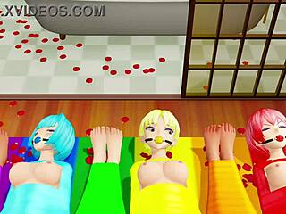 Wrapped in lesbian pride yuri bondage sex - 3d mmd