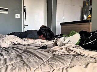 Steamy homemade sex tape with skinny Latina teen