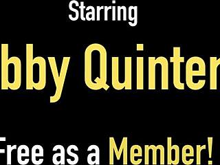 Gabby Quinteros is a hot Latina in a sexy dress and she is finger painting