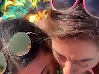 Big tits Latina gets facial in hot interracial sex