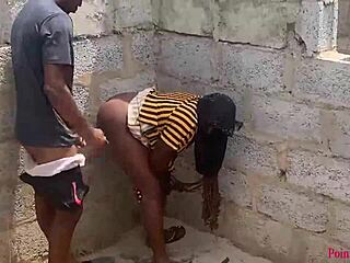 Babe fucked during outdoor stroll in garden