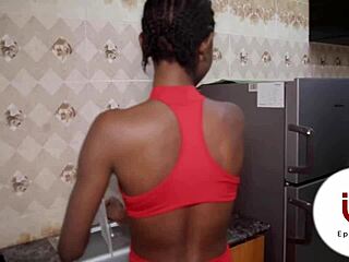 Caught in the act: kitchen tryst with stepdaughter's lover