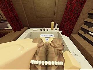 i, brunette with fat ass, sucked and fucked in bathtub