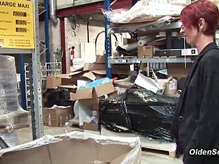 Ginger french mature business lady feels anal pleasure at two places
