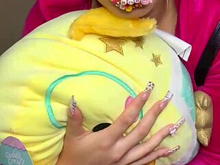Schoolgirl with a black belly gets an interactive experience with a daddy fetish