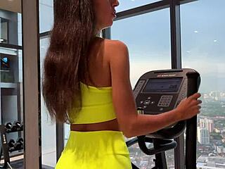 fit girl fucks after gym loving cum on face cumwalk