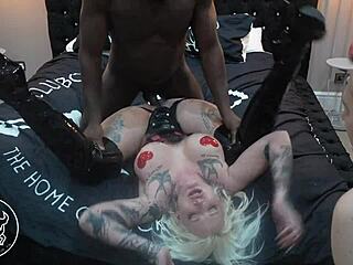 cuckold femdom pegging in a human centipede style interracial fetish