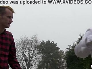 Blonde cougar Lacey Starr surprises Sam Bourne in quickie foursome