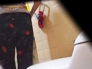 My Argentine stepmom caught pissing with open legs