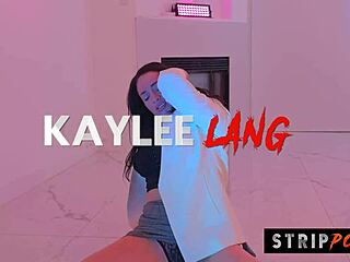 hot brunette housewife strips seductively, teasing with lapdance and ass worship for happy ending