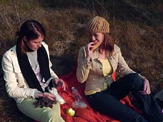 Wild Strapon Adventure on Hike for Brunette Lesbians