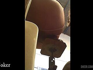 Sex machine goes up and down while i ride it with my ass