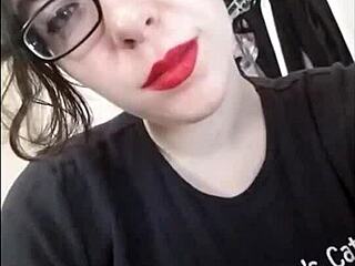 Clothed mistress dominates in nonnude sexting session