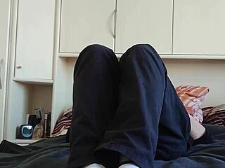 European chubby amateur shows sexy legs and feet