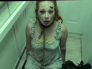 Redhead BDSM sissy gets dirty with a sloppy licking and humiliation scene