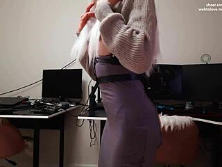 Petite goth teen gets cum-covered face in kinky scene