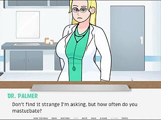 The doctor examines the patient