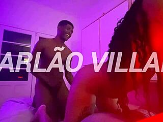 Brazilian brunette licks balls and gags on face fucking