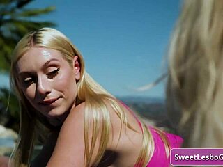 Hot natural busty blonde lesbians make out after outdoor workout session - kay lovely slimthick vic?