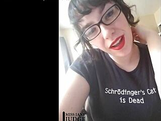 Clothed mistress dominates in nonnude sexting session