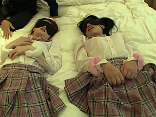 Steamy Threesome with Submissive Asian Babes Chiharu and Hikari