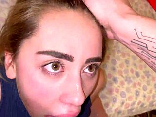 Hot blonde engages in deepthroat and intense sex for cum in mouth