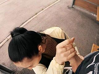 wanna see a risky teen blowjob at the bus station?